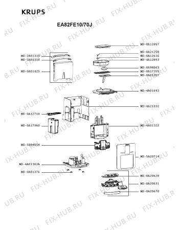 Схема №4 EA82FE10/70K с изображением Элемент корпуса для электрокофеварки Krups MS-5A20714