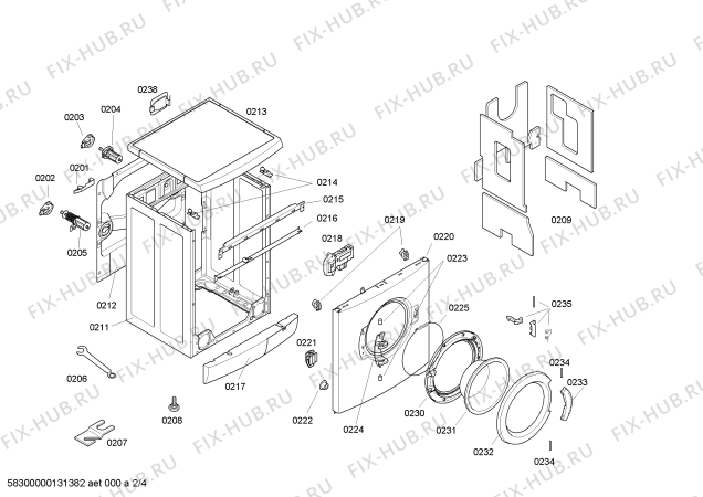 Взрыв-схема стиральной машины Bosch WAE28360FF Maxx 7 - Схема узла 02