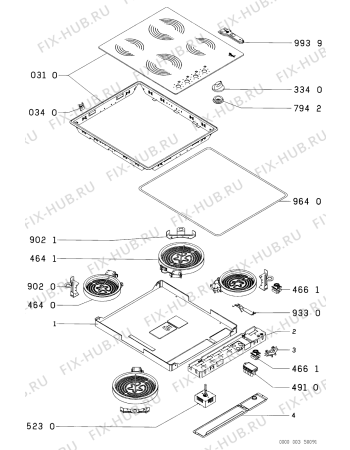 Схема №1 CE 636/WH с изображением Кнопка для электропечи Whirlpool 481941249917