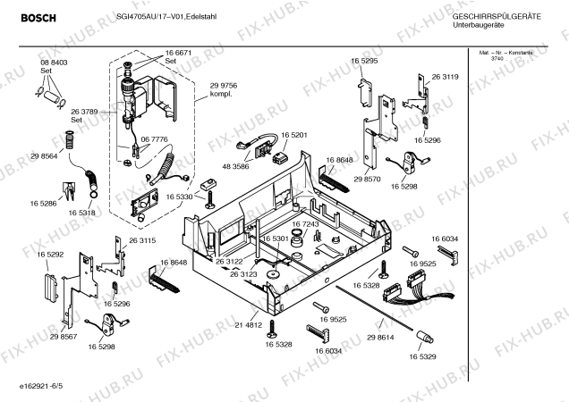 Взрыв-схема посудомоечной машины Bosch SGI4705AU - Схема узла 05