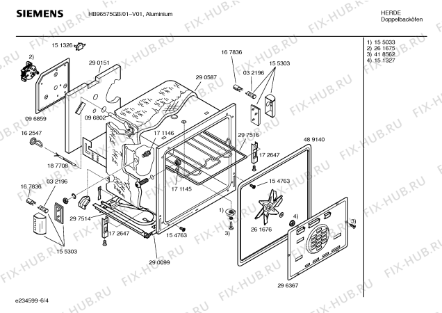 Взрыв-схема плиты (духовки) Siemens HB96575GB - Схема узла 04