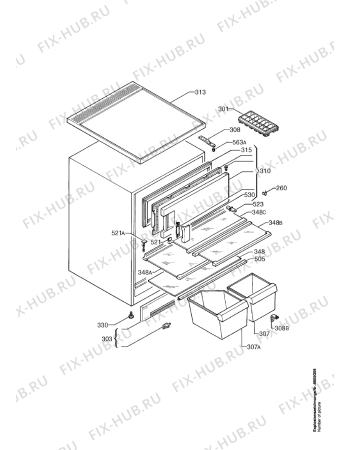 Взрыв-схема холодильника Aeg KT17550-1 BLOMBERG - Схема узла Housing 001