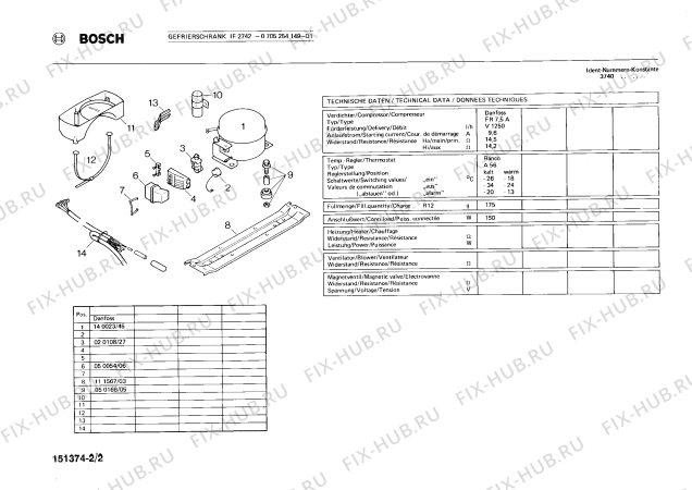 Взрыв-схема холодильника Bosch 0705254149 IF2742 - Схема узла 02