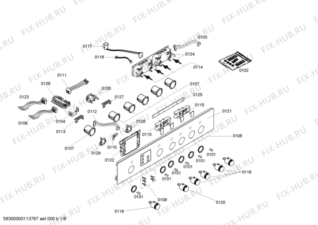 Схема №3 HEN730560 с изображением Ручка управления духовкой для электропечи Bosch 00423692