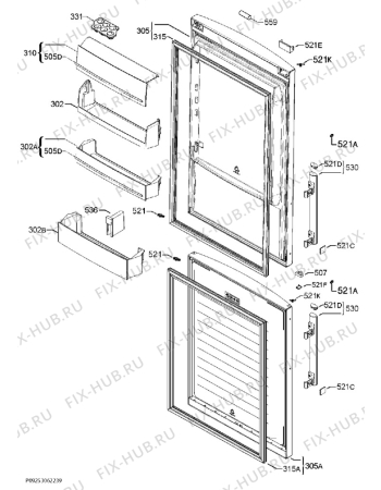 Взрыв-схема холодильника Electrolux EN93855MX - Схема узла Door 003