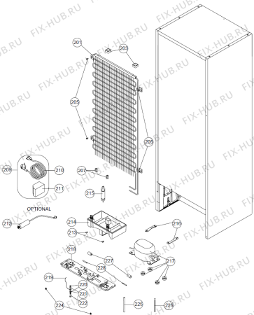 Взрыв-схема холодильника Upo RF43311ND (377466, HZS 34664) - Схема узла 04