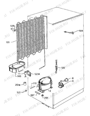 Взрыв-схема холодильника Marijnen CM2184DT - Схема узла Cooling system 017