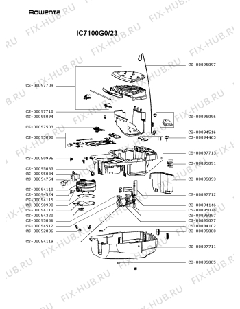 Взрыв-схема гладильной доски Rowenta IC7100G0/23 - Схема узла 9P002618.1P2