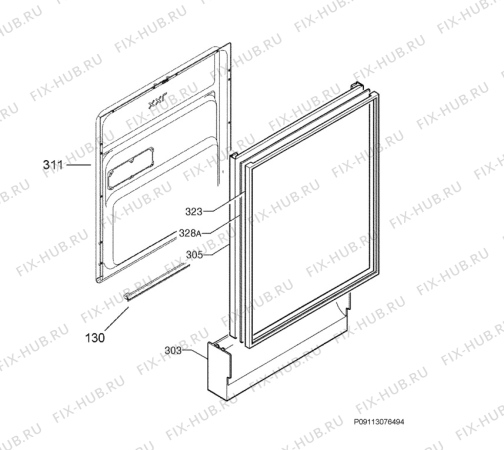 Взрыв-схема посудомоечной машины Rex Electrolux RSF67065XR - Схема узла Door 003