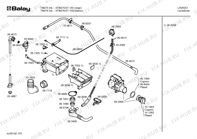 Взрыв-схема стиральной машины Balay 3TI8275 TI8275 IRIS - Схема узла 05