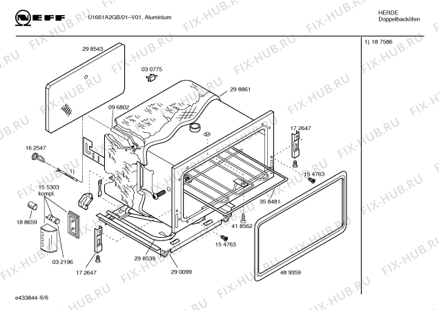 Взрыв-схема плиты (духовки) Neff U1661A2GB - Схема узла 06