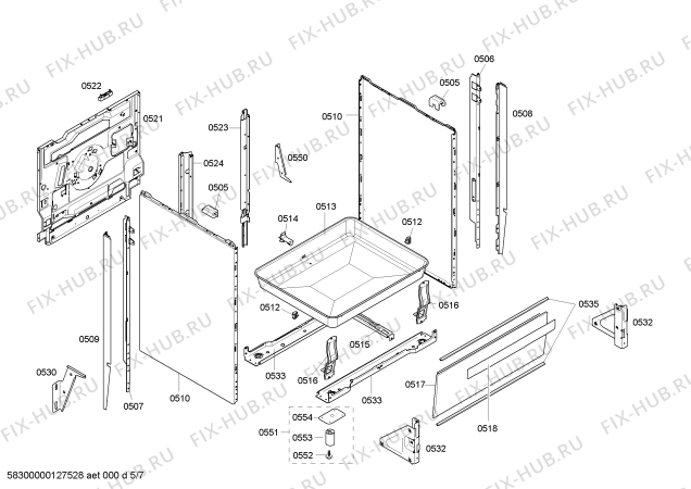 Схема №5 HLN448250B с изображением Ручка переключателя для плиты (духовки) Bosch 00612604