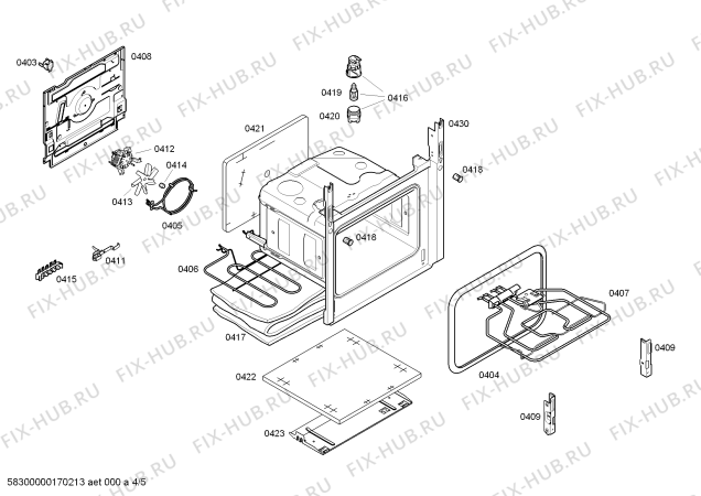 Схема №4 HCE744350R с изображением Кабель для плиты (духовки) Bosch 00628605