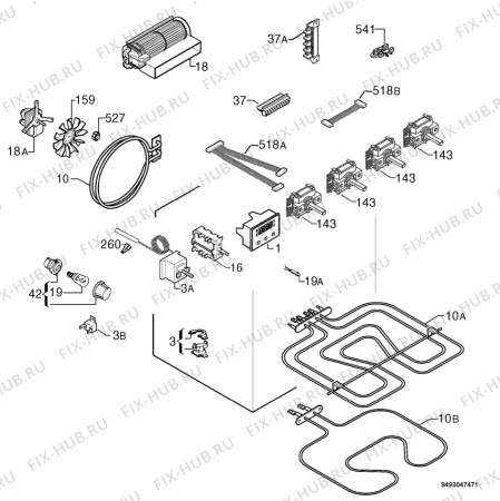 Взрыв-схема плиты (духовки) Privileg 406054_61187 - Схема узла Electrical equipment 268