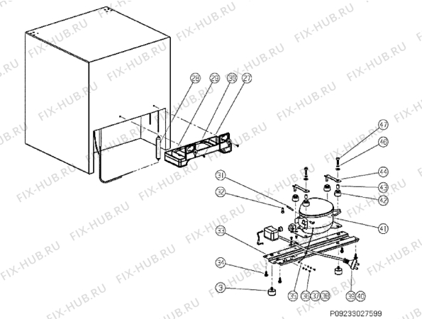 Взрыв-схема холодильника Electrolux ERW0670AO - Схема узла Cooling system 017