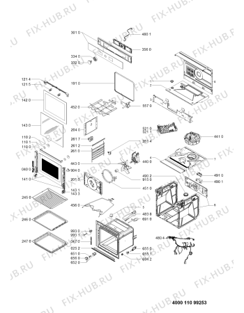 Схема №1 AKZ9 6230 S с изображением Панель для плиты (духовки) Whirlpool 481011099014