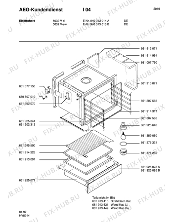 Взрыв-схема плиты (духовки) Aeg 5032V-W - Схема узла Section2