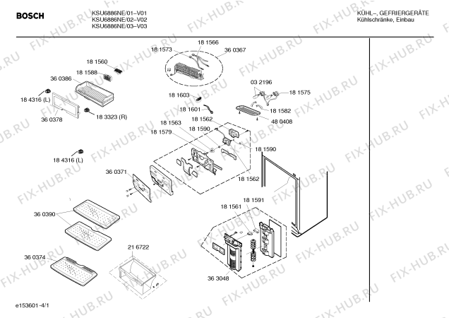 Схема №3 BD10600DNF с изображением Испаритель для холодильника Bosch 00360368