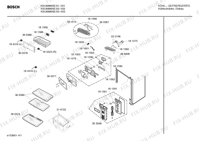 Схема №3 BD10600DNF с изображением Крышка для холодильной камеры Bosch 00480408