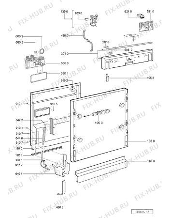 Схема №1 ADG 673 FD BK с изображением Обшивка для посудомойки Whirlpool 480140101274