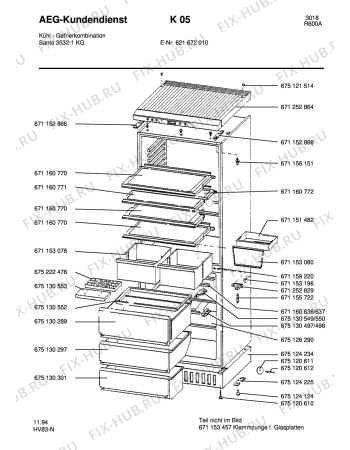 Взрыв-схема холодильника Aeg S3532-1KG - Схема узла Housing 001