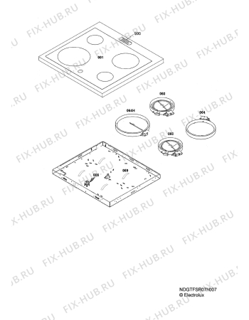 Взрыв-схема плиты (духовки) Aeg Electrolux 40106VE-WN 00U - Схема узла Hob 271