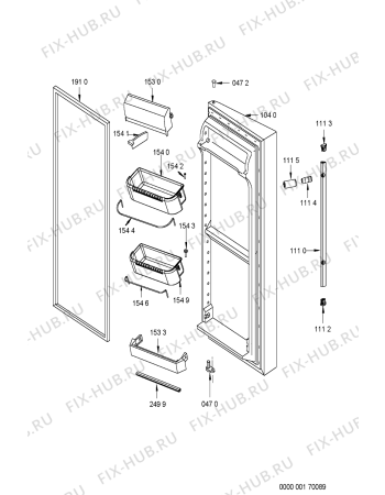Схема №5 S25B RWW22-A/G с изображением Дверца для холодильника Whirlpool 481241618728