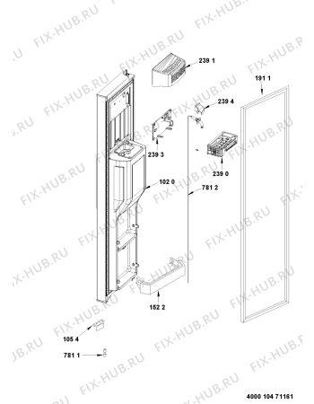 Схема №6 KSN 562 A++ WS с изображением Дверка для холодильной камеры Whirlpool 481010471907