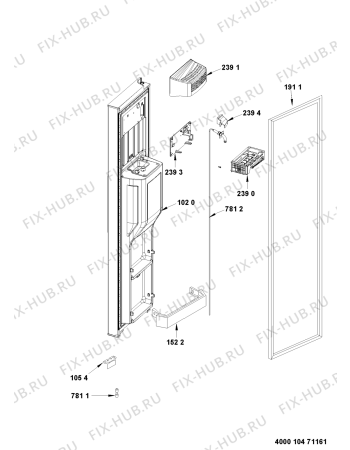 Схема №5 WSF5574 A+IX с изображением Дверка для холодильника Whirlpool 481010460256