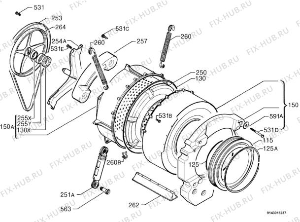 Взрыв-схема стиральной машины Arthurmartinelux AWF1425 - Схема узла Functional parts 267