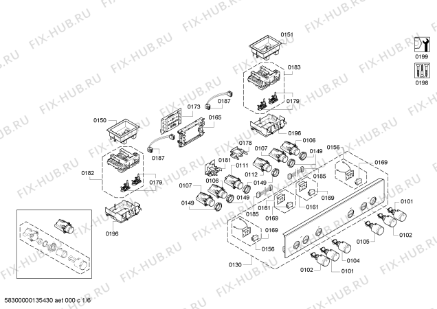 Схема №5 HBA70B550 с изображением Светодиодный индикатор для плиты (духовки) Bosch 00610865