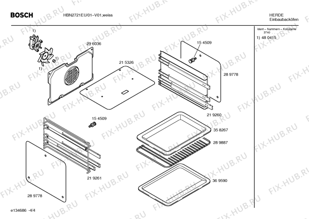 Схема №2 HEV2751EU с изображением Инструкция по эксплуатации для плиты (духовки) Bosch 00582566