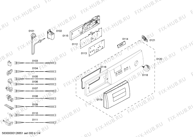 Схема №2 4TS863A F10-C-1200 RPM 7K ME222DZ с изображением Панель управления для стиральной машины Bosch 00675088