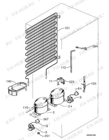 Взрыв-схема холодильника Arthur Martin AR8078I - Схема узла Cooling system 017