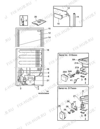 Взрыв-схема холодильника Electrolux ERC3200 - Схема узла C10 Cold, users manual