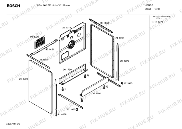 Взрыв-схема плиты (духовки) Bosch HSN760BEU - Схема узла 02