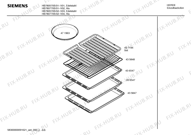 Взрыв-схема плиты (духовки) Siemens HB780770S - Схема узла 06