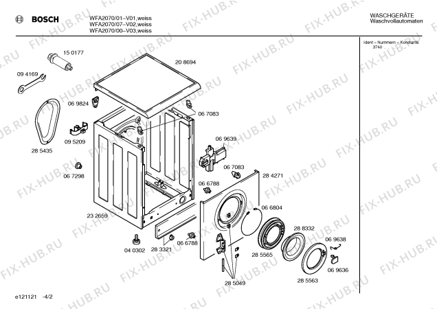 Взрыв-схема стиральной машины Bosch WFA2070 - Схема узла 02