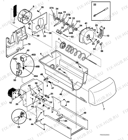 Взрыв-схема холодильника Aeg Electrolux S75628KG3 - Схема узла Ice container