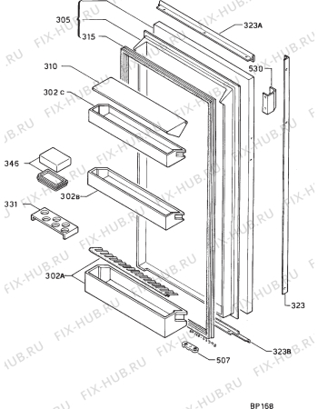 Взрыв-схема холодильника Privileg 007283 5 - Схема узла Door 003