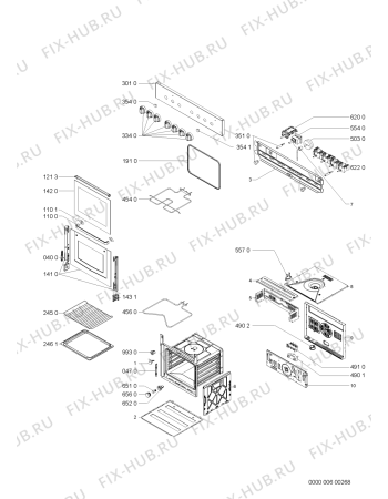 Схема №1 AKP 310/01 WH с изображением Панель для плиты (духовки) Whirlpool 481245249711