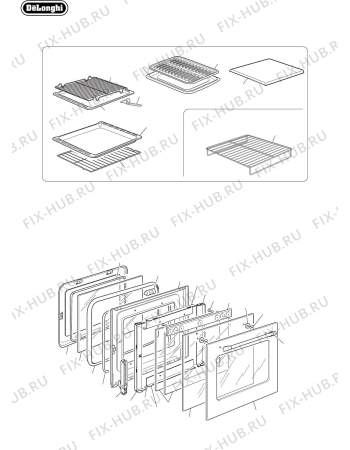 Схема №4 AP1246GWT с изображением Обшивка для плиты (духовки) DELONGHI 094526