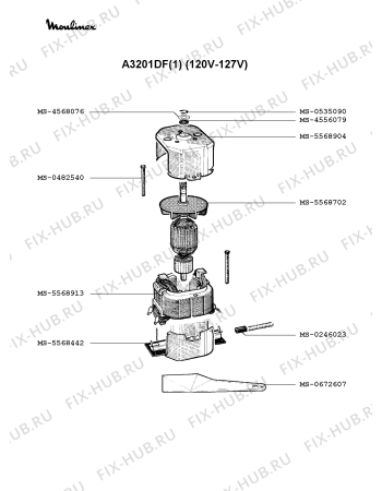 Взрыв-схема блендера (миксера) Moulinex A3201DF(1) - Схема узла QP001136.6P2