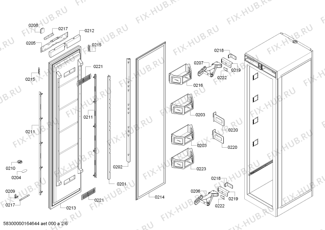 Схема №5 T24IR800SP с изображением Выдвижной ящик для холодильной камеры Bosch 00771195