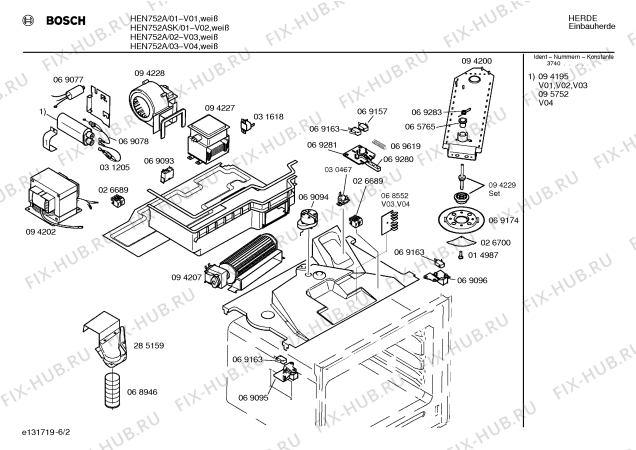 Схема №4 HEN752ASK с изображением Инструкция по эксплуатации для духового шкафа Bosch 00517474