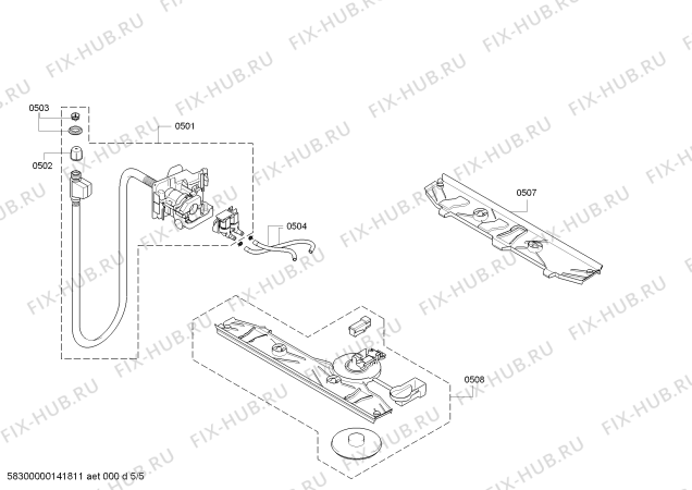 Схема стиральной машины Bosch WAS32781SN Logixx8 VarioPerfect AntiStainAutomatic EcoSilenceDrive - Схема узла 05 Взрыв-схема стиральной машины Bosch WAS32781SN Logixx8 VarioPerfect AntiStainAutomatic EcoSilenceDrive - Схема узла 05