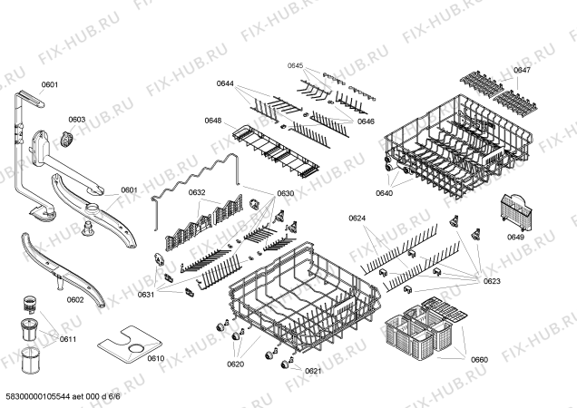 Схема №4 GM230130 с изображением Панель для посудомоечной машины Bosch 00442257
