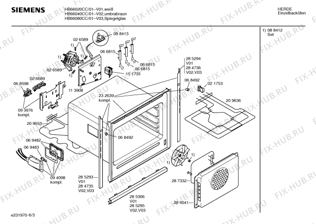 Схема №2 HB66080CC с изображением Панель для плиты (духовки) Siemens 00288023
