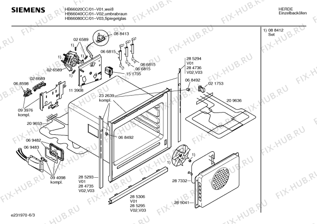 Схема №2 HB66040 с изображением Панель для электропечи Siemens 00285730