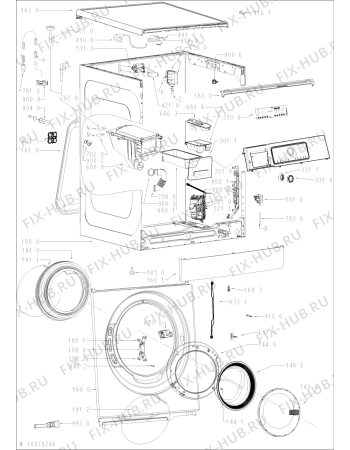 Схема №2 WA PRIME 854 PM с изображением Декоративная панель для стиральной машины Whirlpool 481010763220